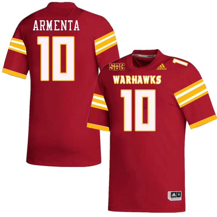 #10 Aidan Armenta Louisiana-Monroe Warhawks College Football Jerseys Stitched-Red